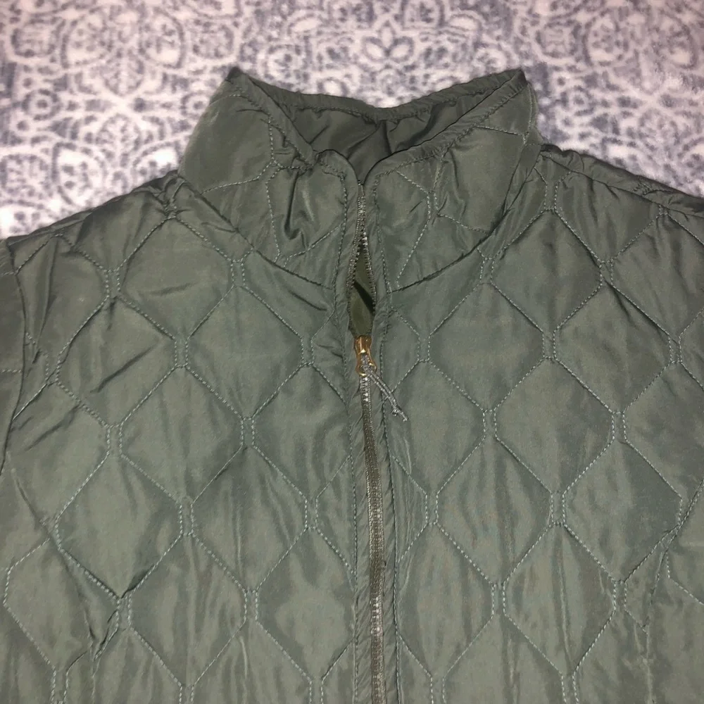 Green quilted puffer coat - Picture 4 of 6